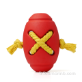 Jouets de chien de boule de puzzle de nettoyage de dent de cordon de serrage en caoutchouc